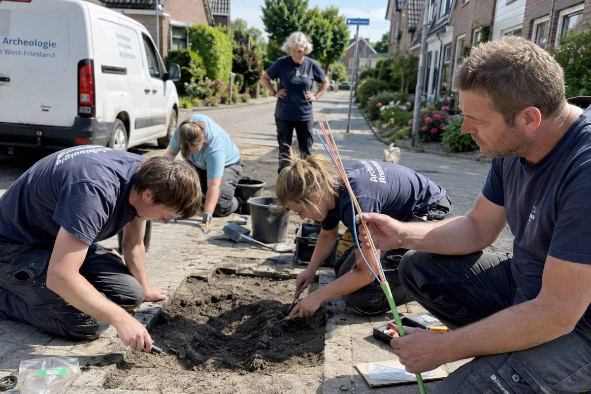 Archeologen ontdekken kilometerslange glasvezelkabel in Friese bodem