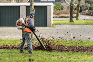 Bladblazers trotseren storm Benjamin: “Veel extra werk, maar we geven niet op” Bladblazers trotseren storm Benjamin: “Veel extra werk, maar we geven niet op”