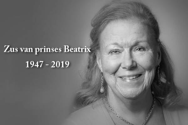 Zus van prinses Beatrix overleden