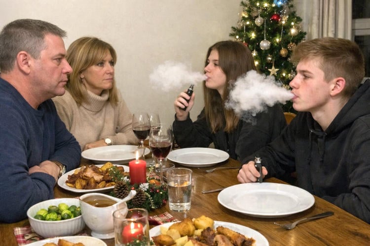 Steeds meer jongeren kiezen voor snelle kerstvape in plaats van traditioneel kerstdiner