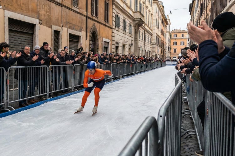 Olympische longtrackers passeren Rome