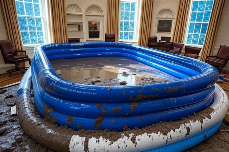 Witte Huis laat modderbad plaatsen in kantoor Trump