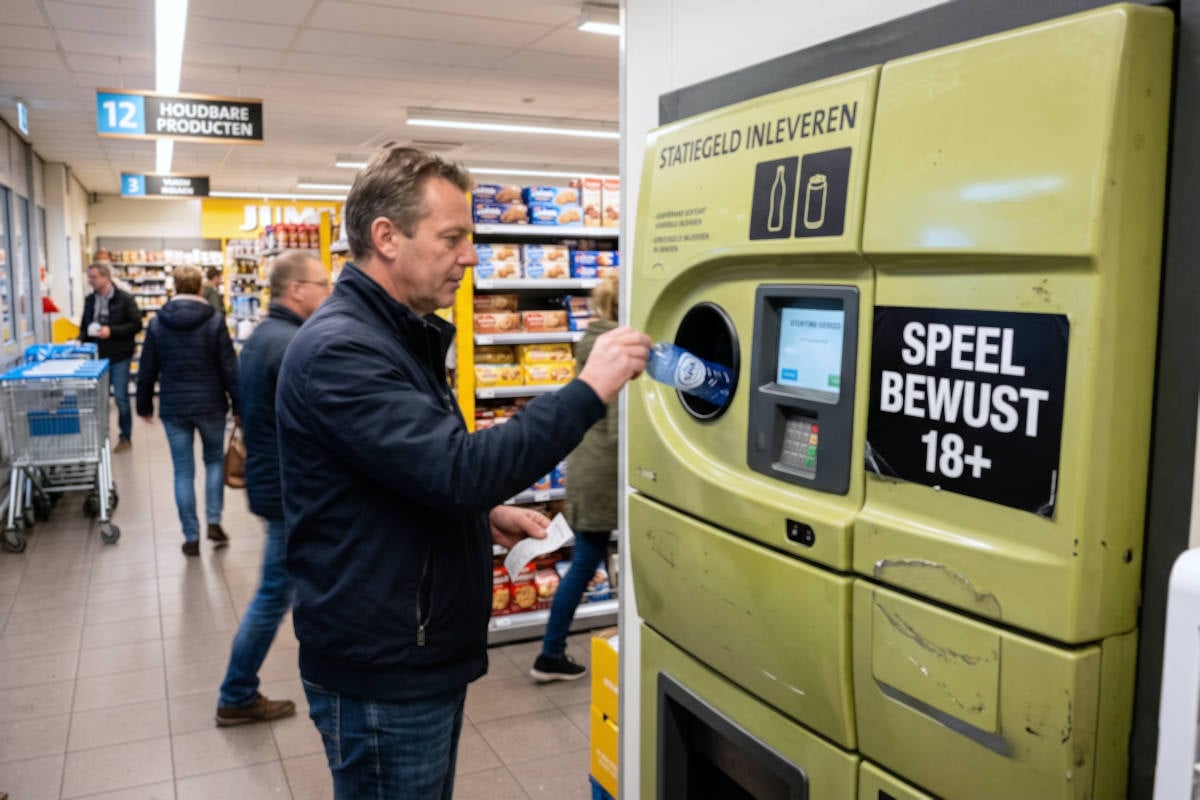 Kansspelautoriteit eist ‘Speel bewust 18+’-stickers op statiegeldautomaten