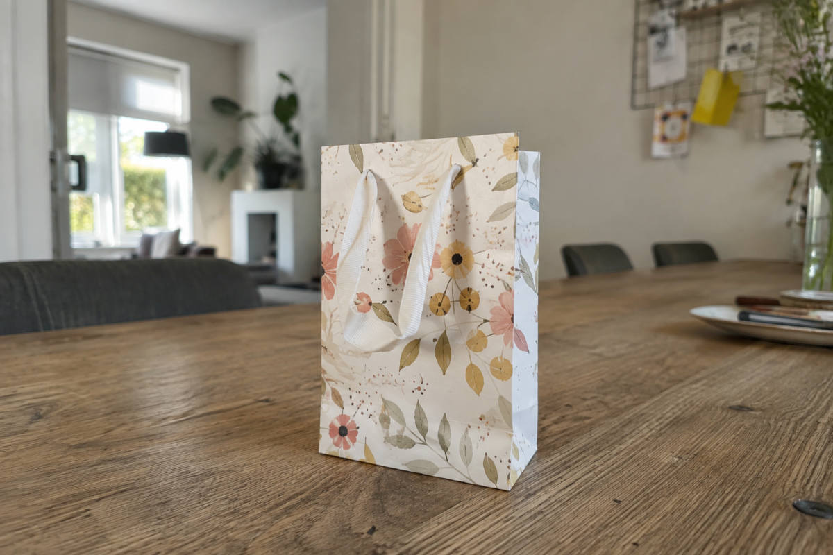 Cadeautasje na acht jaar en veertien verjaardagen terug bij oorspronkelijke koper